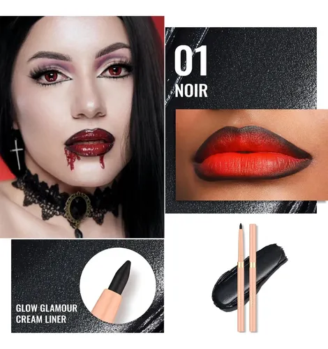 Delineador De Labios Y Ojos Oulac 01 Negro Retráctil Vegano