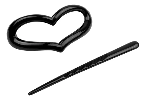 Hebillas Pasantes De Corazón De Pelo Para Rodete Pack X 12