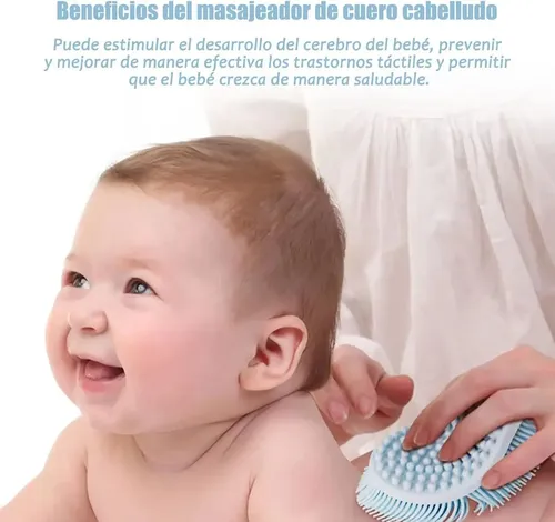Cepillo Champú Silicona 2 En 1 Masaje Capilar Y Baño
