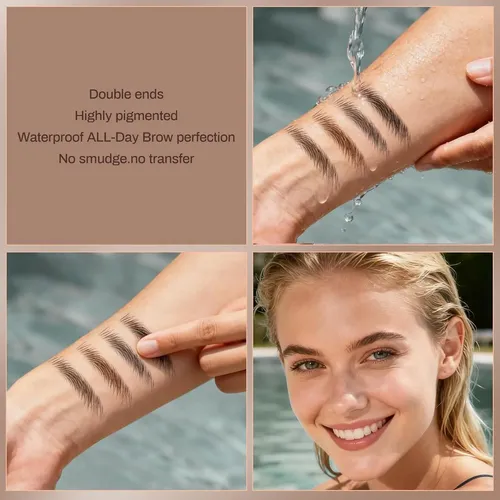 Lápiz De Cejas Profesional 2 Pack, Resistente Al Agua