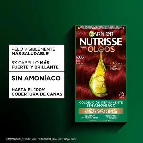 Nutrisse Tintura Permanente Sin Amoníaco Tono 6.66 Oleos 130g