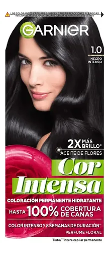 Kit Tintura Permanente Cor Intensa Tono 1.0 Negro Intenso Garnier