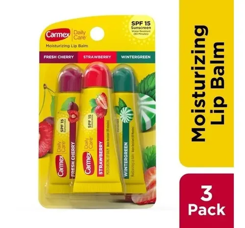 Pack 3 Bálsamos Labiales Hidratantes – Carmex Sabores Spf 15