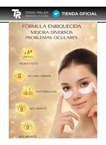Parches Ojos X10 Colágeno Suaviza Mirada Arrugas Líneas