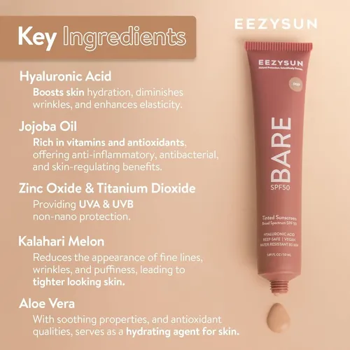Protector Solar Tintado Eezysun Bare Spf 50 Deep