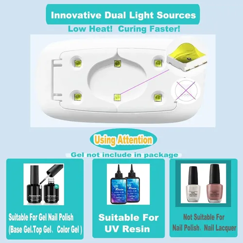 Lámpara Uv Led Para Uñas Portátil 6w Blanca