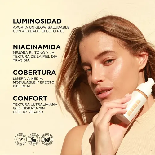 Base De Maquillaje Fluida Regina Aire Serum Niacinamida 30ml 02 Medio