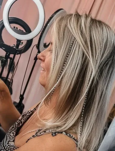 4 Plumas Naturales Para Pelo De 20-22 Cm + Microrigns