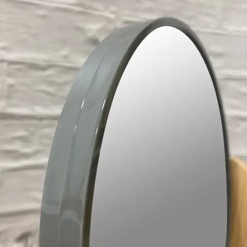 Espejo Maquillaje Doble Faz Con Aumento Base De Madera Marco Gris Ep16939