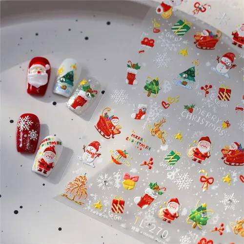 Pegatinas Navideñas 3d Para Uñas
