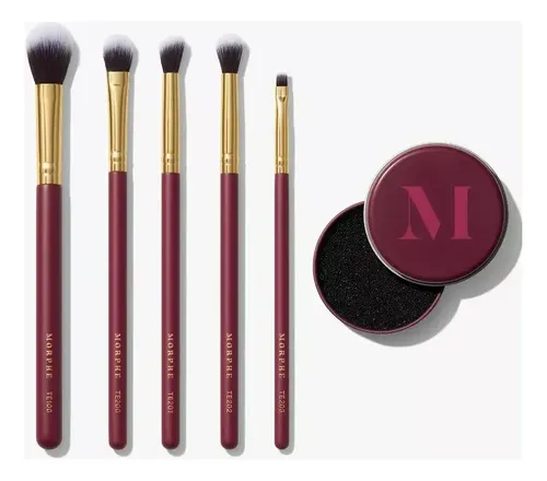 Morphe Set Brochas Maquillaje Sintéticas Rojas Lavishly 5 Piezas