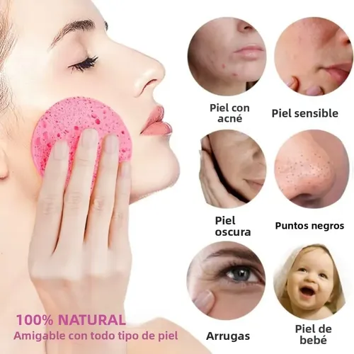 Esponja Facial Comprimida De Pulpa De Madera X50