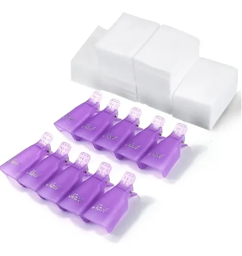 Wipes Paños Taollas + Broches Removedores Esmalte X 10 U