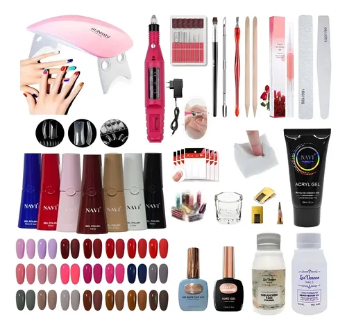 Kit Inicial X29 Completo Uñas Polygel Deco Cabina Torno