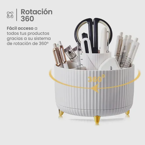 Organizador Maquillaje Porta Cosmetico Giratorio Escritorio