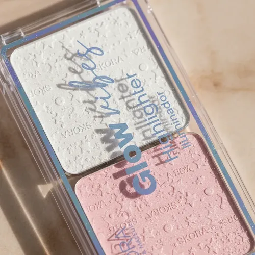 Iluminador Skora Glow Vibes Duo Blanco Rosa Highlighter