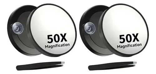 Espejos De Maquillaje Con Aumento De 50 Aumentos, 2 Unidades, Hacen Que Se Amplíen