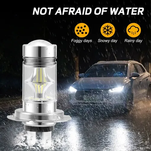 8×, 4 Par Bombillas Led H7 Alta Potencia 100 W 20 Led Junwt