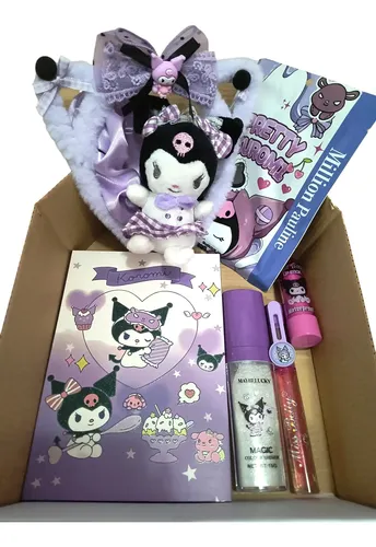 Set Maquillaje Kuromi Con Paleta Vincha Premium Polvo Hadas