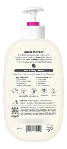 Eos Loción Corporal Eos Shea Better Vanilla Cashmere Fragancia Strawberry dream