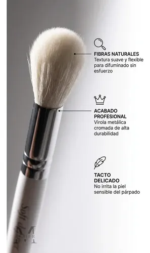 Pincel Ojos Blender Difumina Perfectamente Suavidad al Tacto Esfumino Soft Definer Melody Scher Blanco