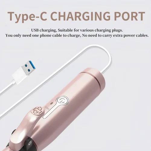 Plancha De Pelo Marske 2 En 1 De Cerámica Recargable Por Usb