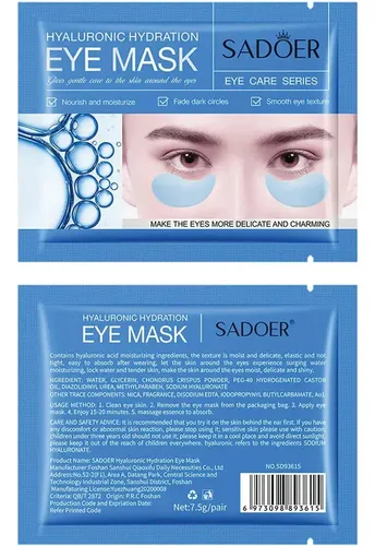 Pack X3 Sadoer Parches Anti Ojeras Hidratantes Ojos Todo Tipo De Piel