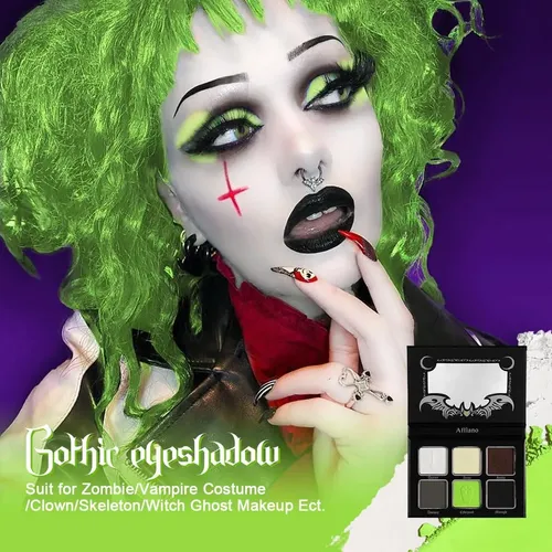 Paleta Sombras Gótica Halloween Vegana 6 Col. Verde Marrón