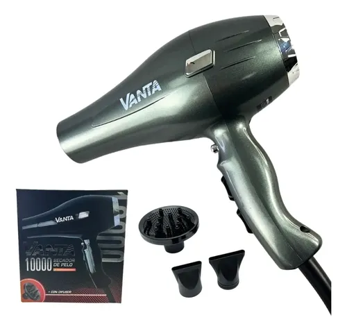 Vanta Secador De Pelo Gris 10000 Profesional Con Difusor