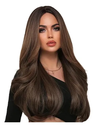 Peluca Mujer Aspecto Natural 66cm. Peluca Larga Y Ondulada