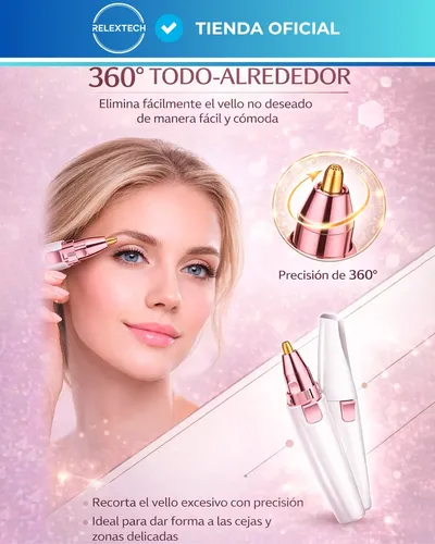 Depilador Facial Vello Corporal Luz Recargable 2 En 1 Mujer