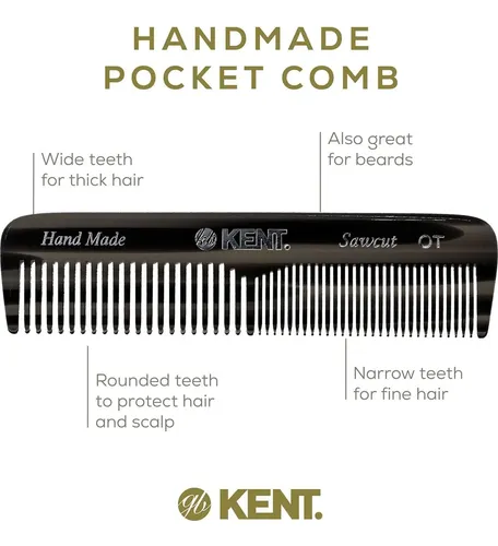 Peine Artesanal Para Cabello Y Barba Kent Ot Graphite