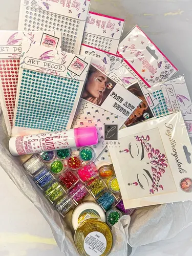 Party Box Bar Glitter Gel Escamas Strass Premium Brillo Caob
