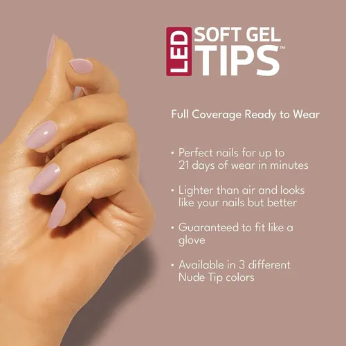 Uñas Soft Gel Tips Light Nude Rc Red Carpet Manicure 110
