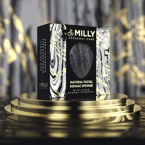 Esponja Facial Konjac Con Carbón De Bambú – By Milly