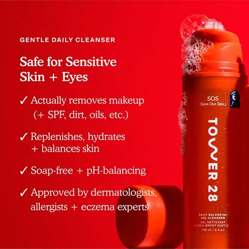Gel Limpiador Facial Tower 28 Sos Limpieza Suave 158ml Todo Tipo De Piel Día/noche