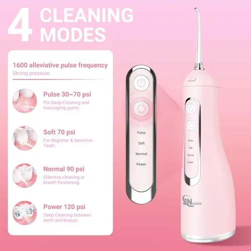 Hilo Dental Inalámbrico Jngoods, Para Dientes, Color Rosa Rosa