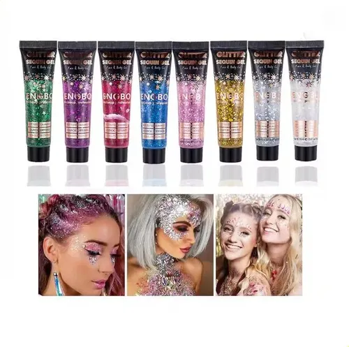 Gel Cosmético Con Purpurina De 8 Colores, Maquillaje Para Fi
