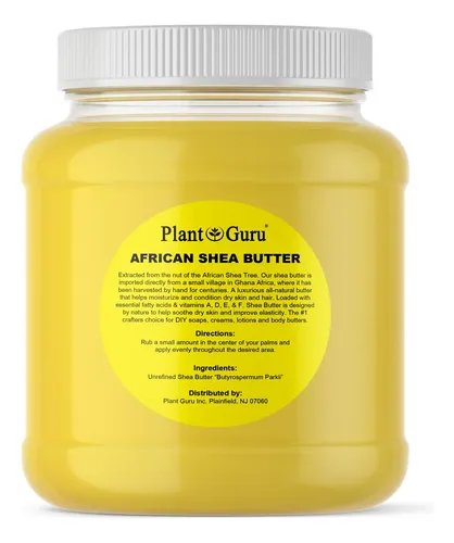 Manteca De Karité Plant Guru Cruda Africana 1,36 Kg 100% Pur