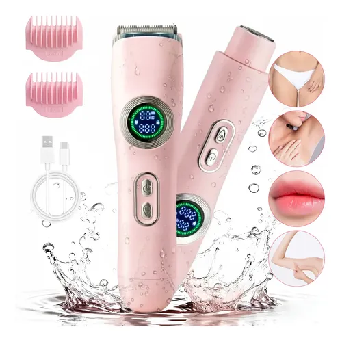 .depiladora Eléctrica Rasuradora Mujer Doble Cabeza 2 En 1 Rosa