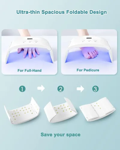 Lámpara Uv Led Blanca Secado Gel Uñas 3 Tiempos Lcd