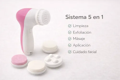Cepillo Facial Electrico 5 En 1 Limpieza Masaje Exfoliante