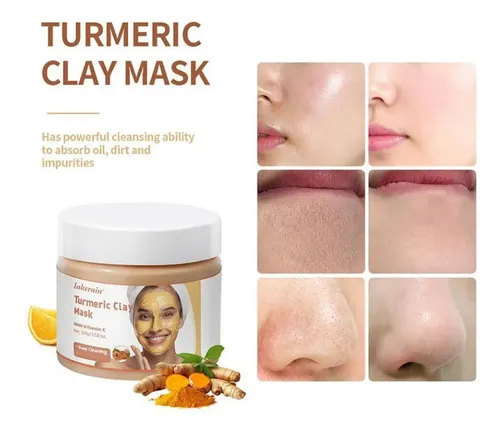 Mascarilla De Arcilla De Cúrcuma Mascarilla De Barro Facial