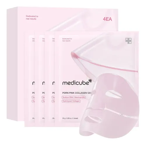 Medicube Pdrn Máscara Colágeno Rosa Firmeza 4 Unidades