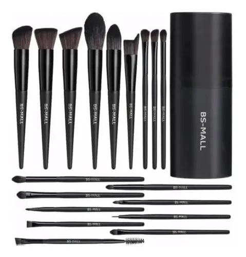 Juego De 18 Brochas Bs-mall Color Negro