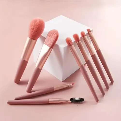 Set De Brochas De Maquillaje Con Funda Portátil,;