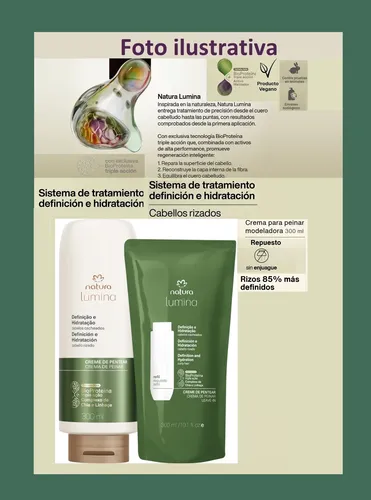 Crema Para Peinar Cabello Rizado Y Rulos Lumina Natura