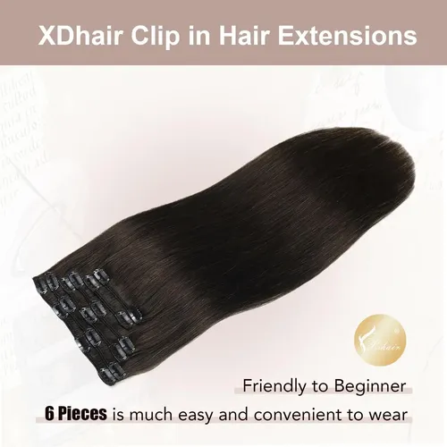 Extensiones De Cabello Natural 50cm 6pcs, Negro