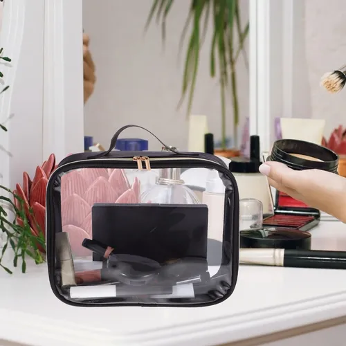 2 Bolsas De Maquillaje Transparentes Para Viaje, Neceser Cla
