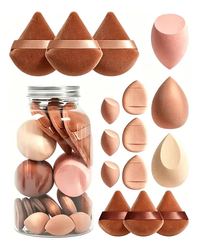 A Esponjas De Maquillaje Polvo Beauty Blender Lila 15pcs .